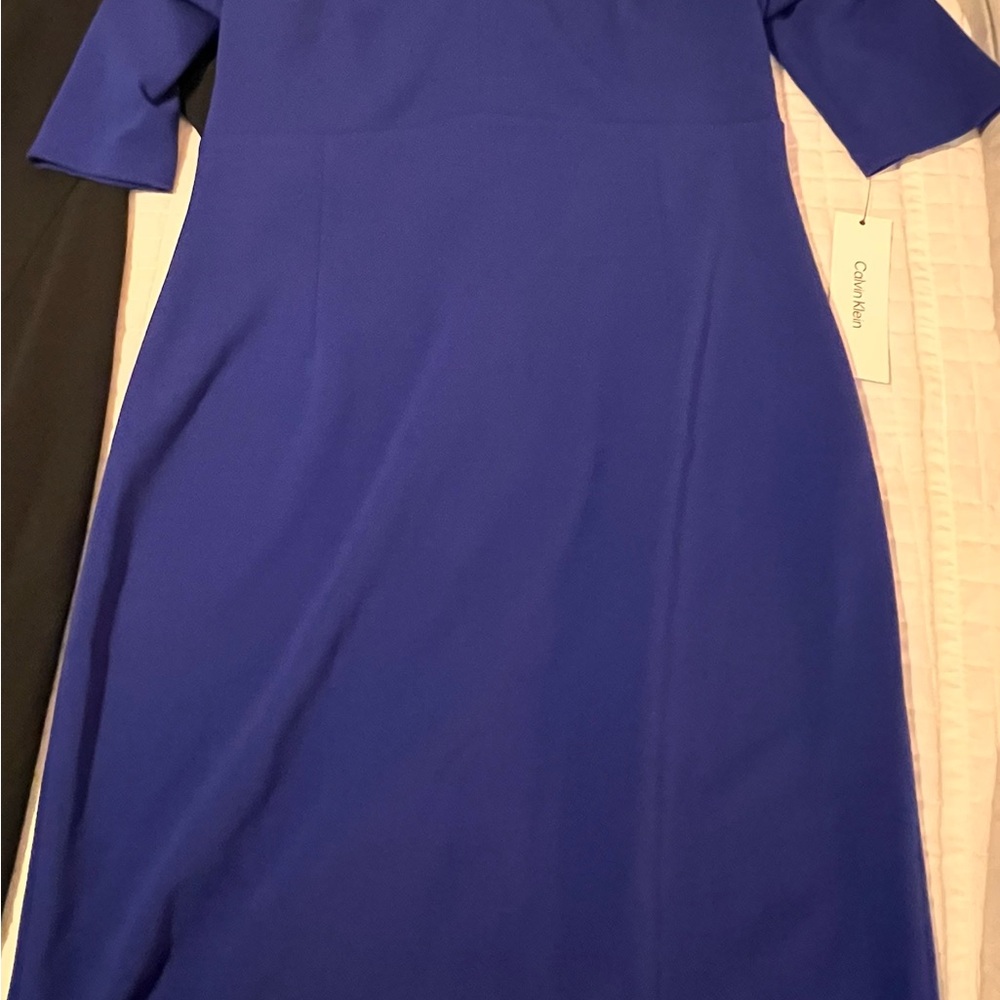 Calvin Klein Women's Long Sleeve Royal Blue Dress